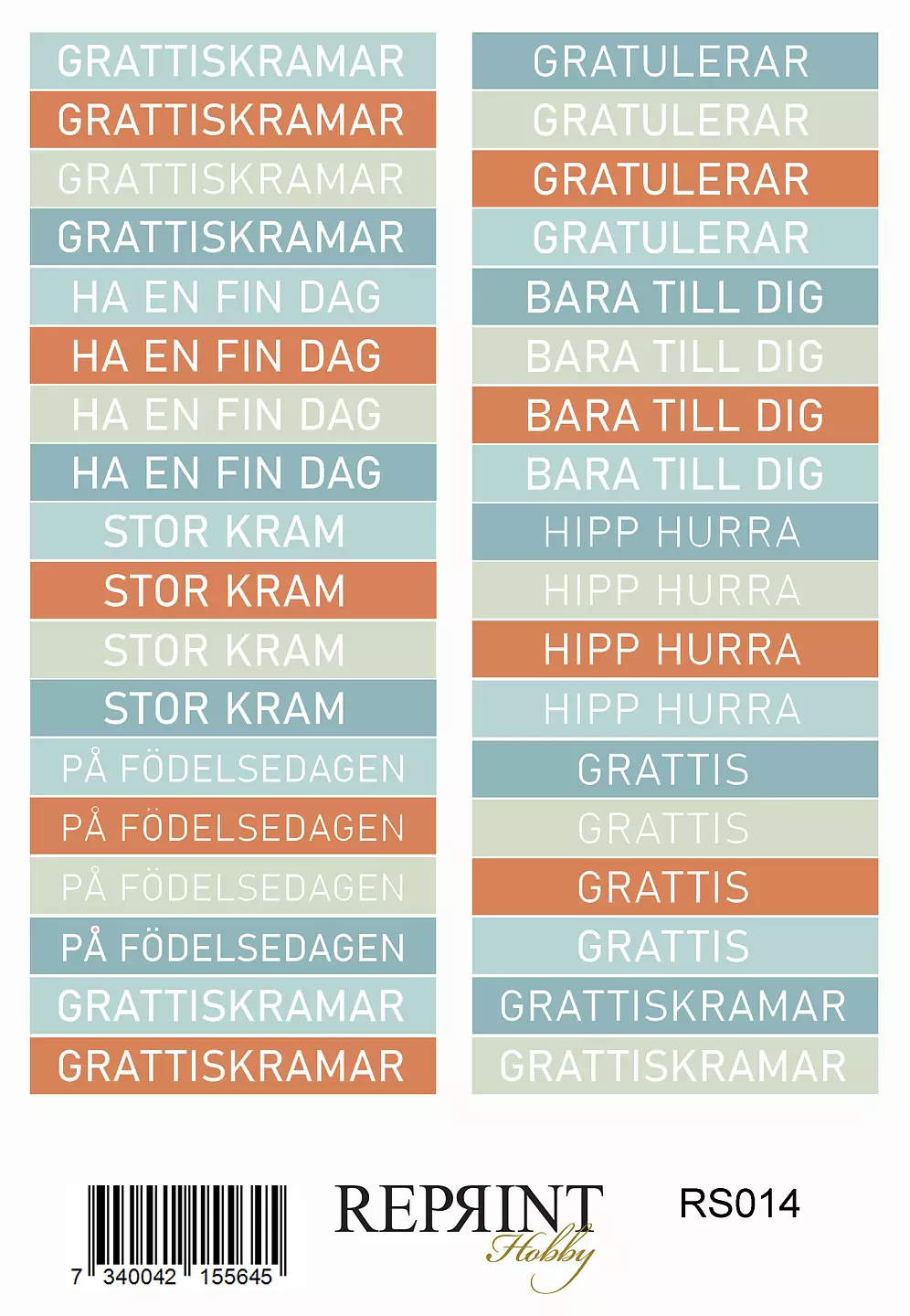 Reprint Stickers - The Beach Collection - text svensk 11x16 cm