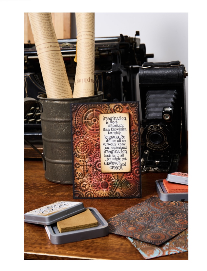  Sizzix Tim Holtz 3D Texture Fades Embossing Folder - Vault Gears  - 2