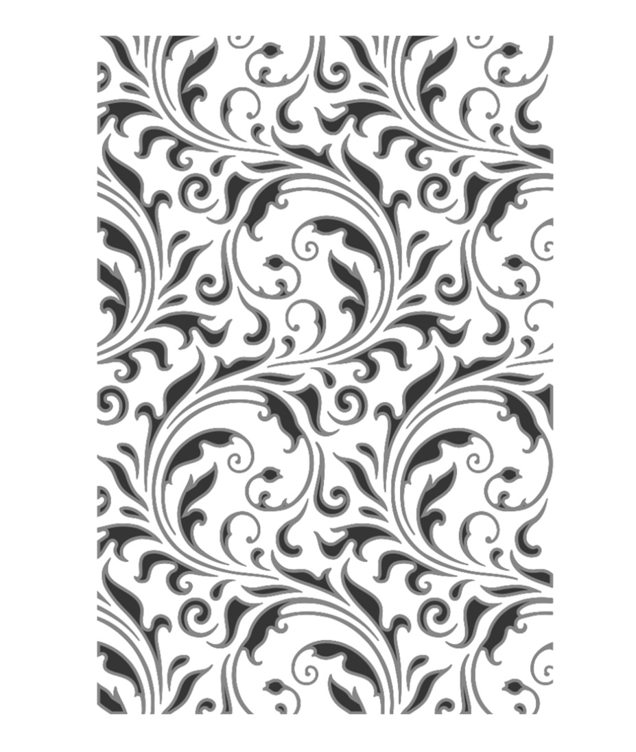  Sizzix Tim Holtz 3D Texture Fades Embossing Folder - Vault Flourish 