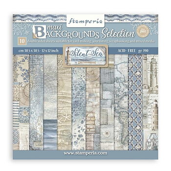 Stamperia Paper Pad 8X8 - Silent Sea Backgrounds