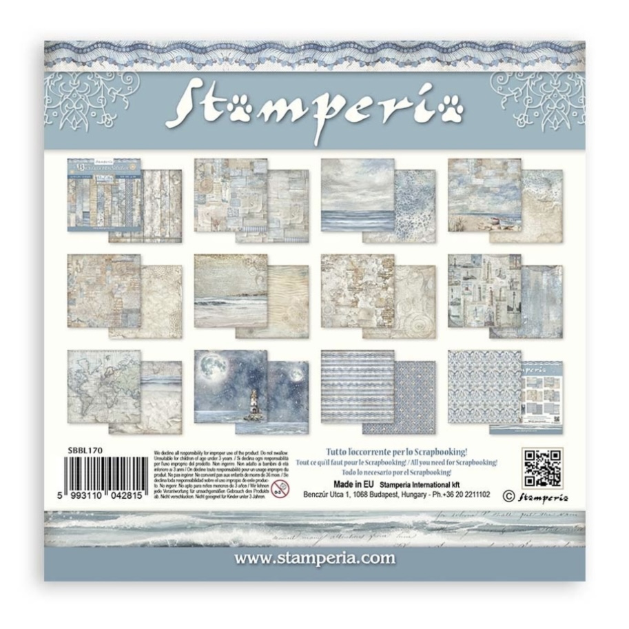 Stamperia Paper Pad 8X8 - Silent Sea Backgrounds - 2
