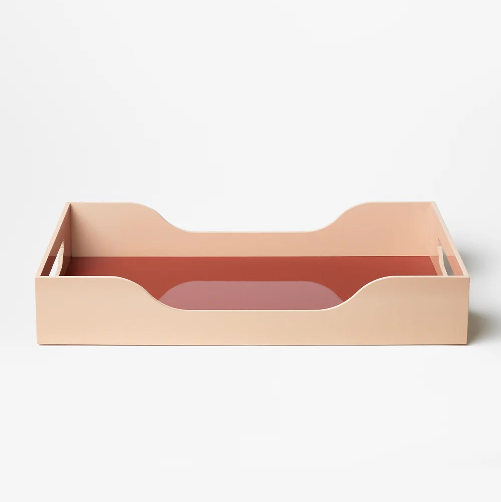Lackerad bricka Maroon Pink  - 2