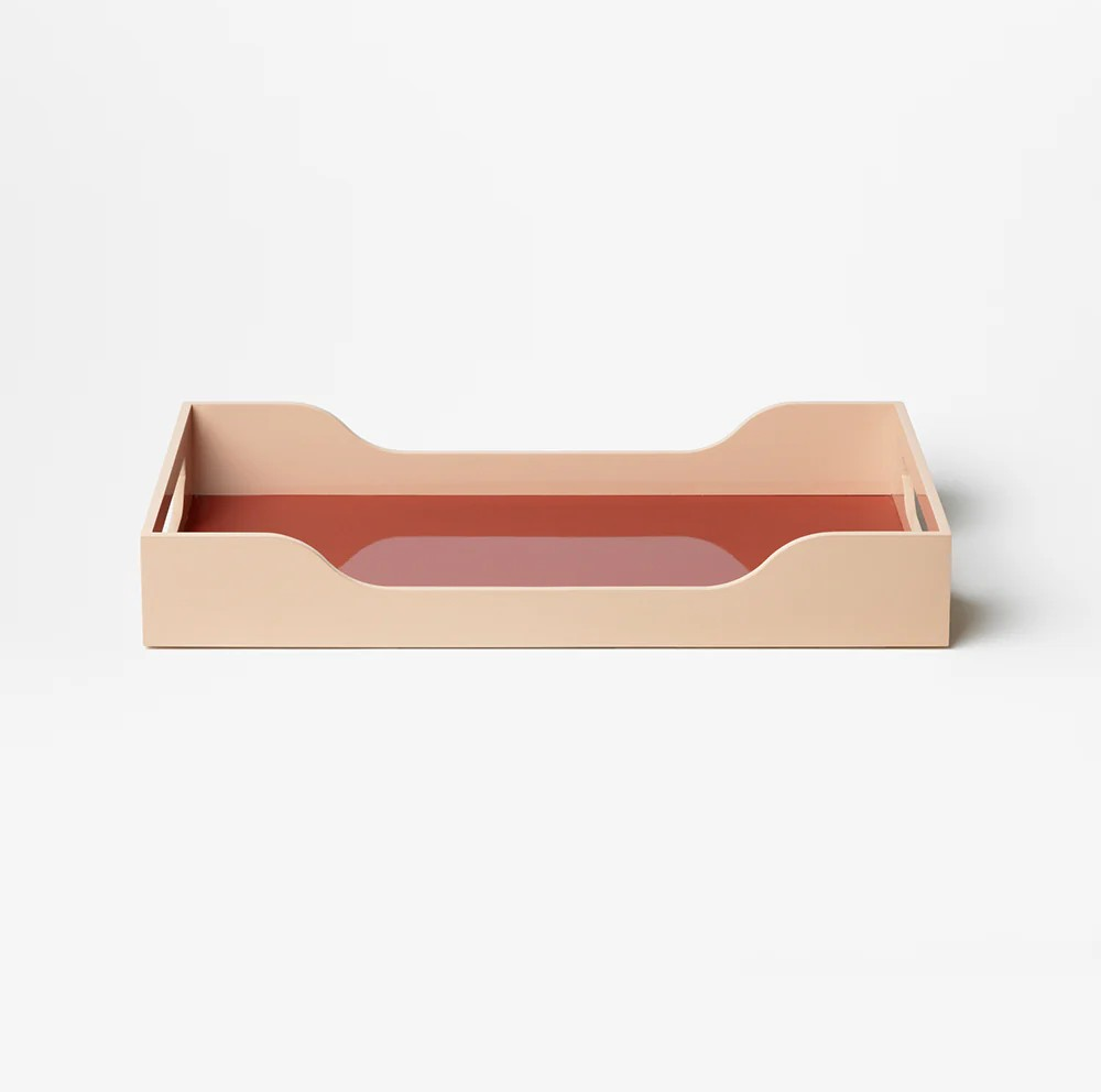 Lackerad bricka Maroon Pink 
