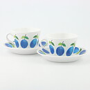 Stig Lindberg (Prunus 1962) Two Coffee Cups with Plum Decor 9 cm (8)