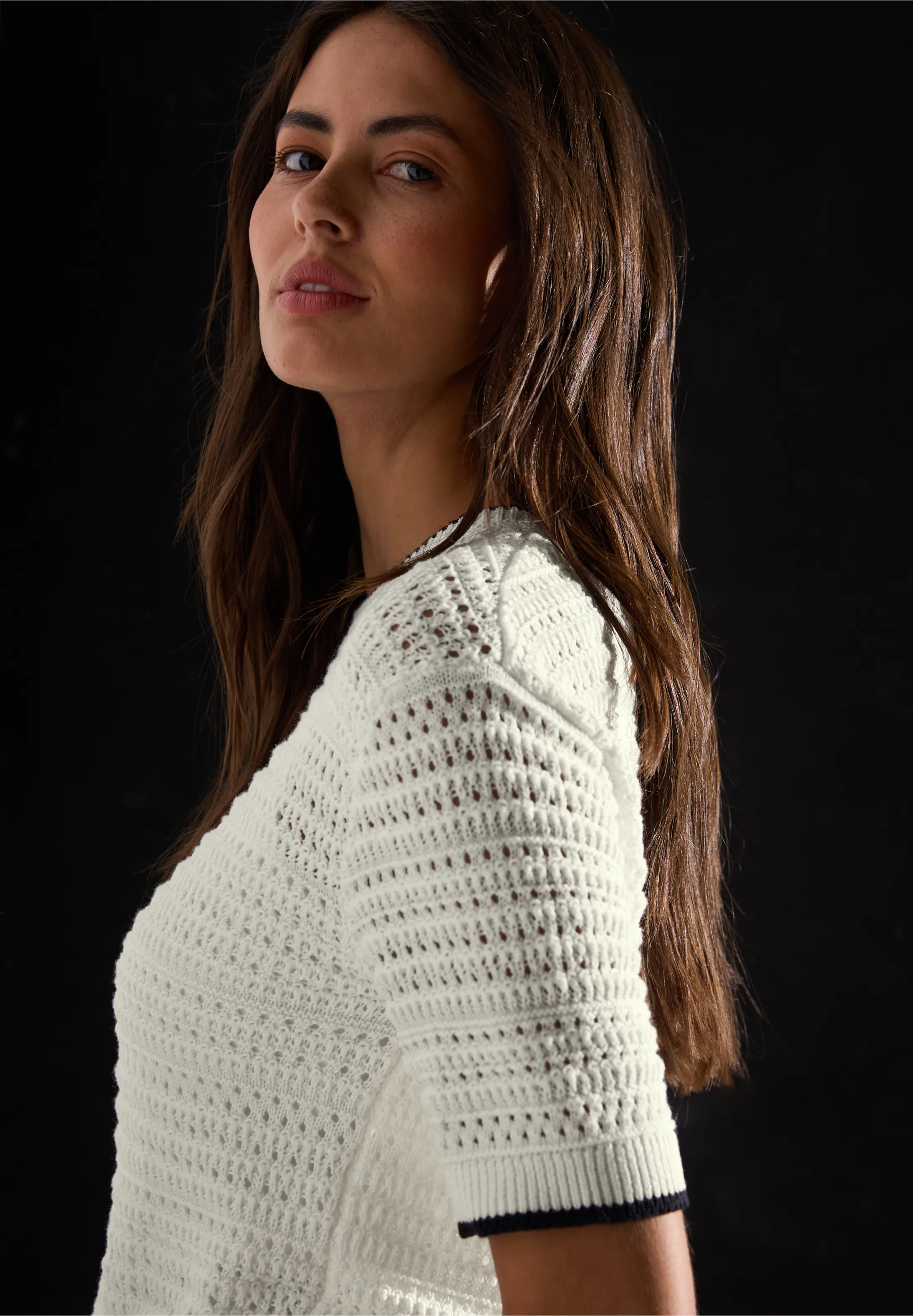Pointelle sweater stickad tröja  - 4