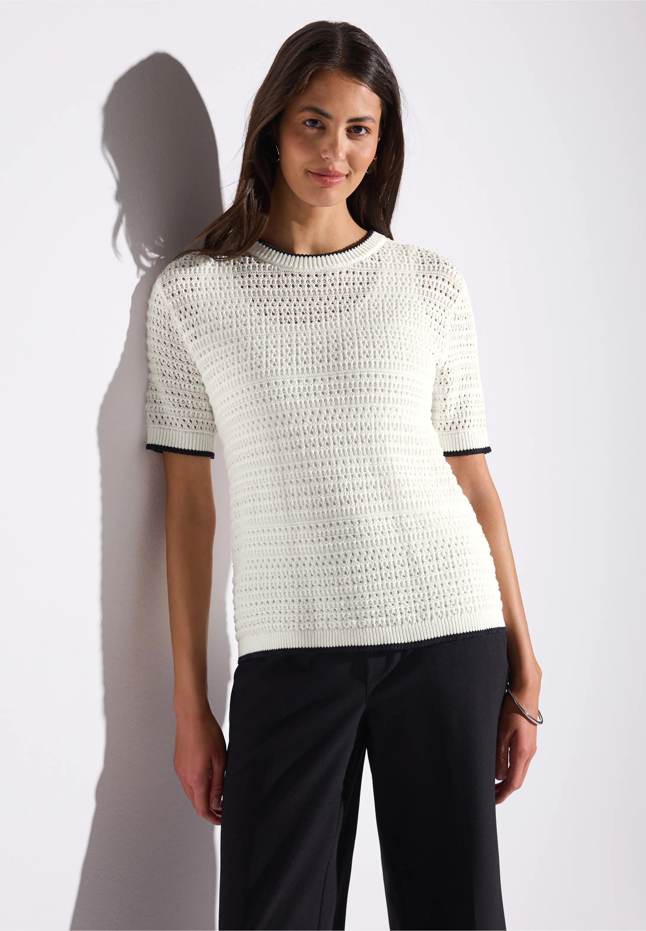 Pointelle sweater stickad tröja 