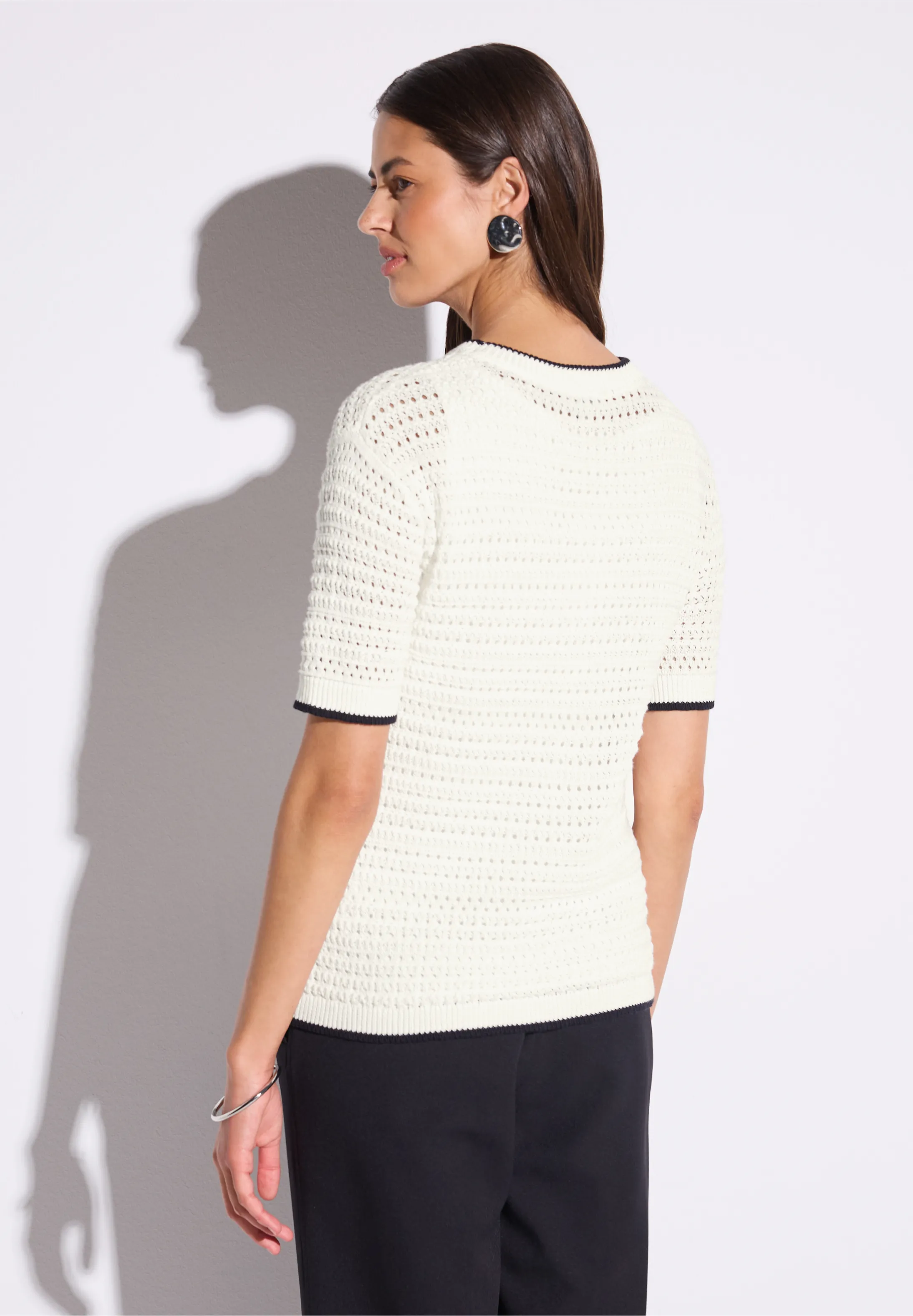 Pointelle sweater stickad tröja 