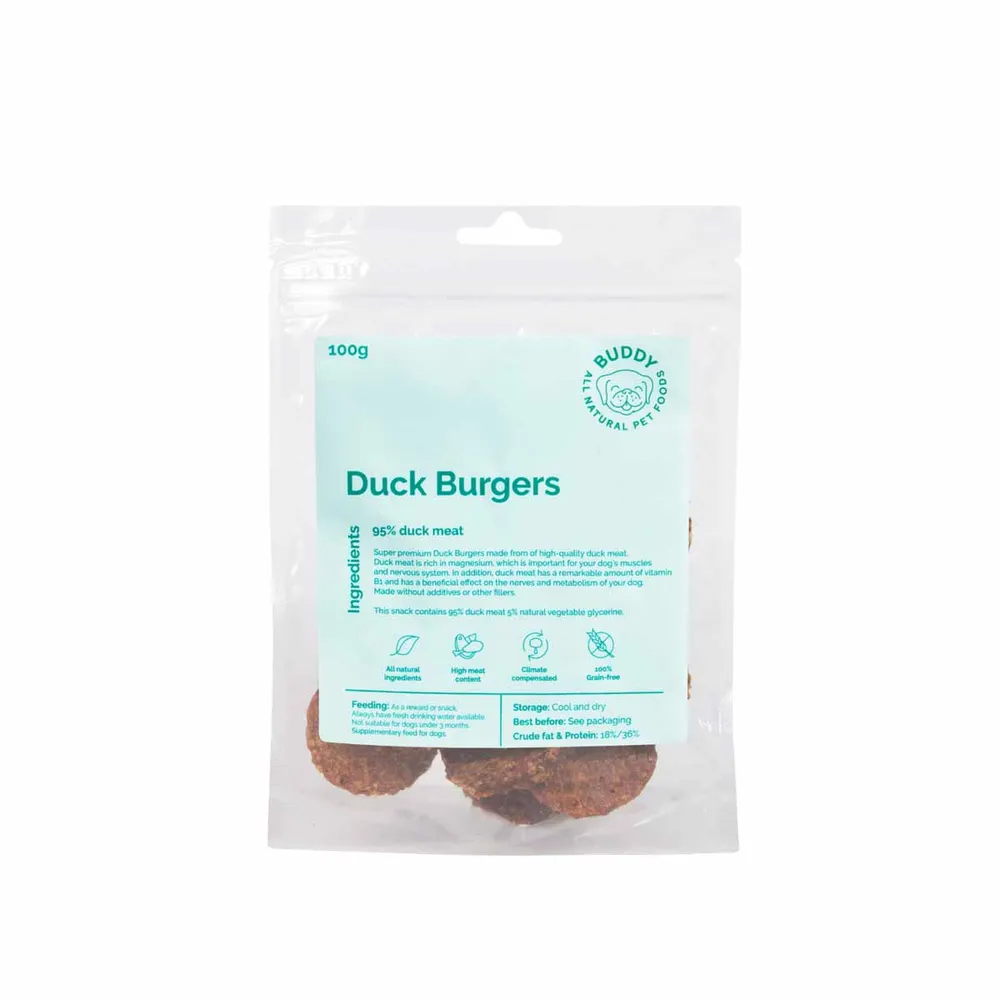 Buddy Meaty Burgers Duck 100g