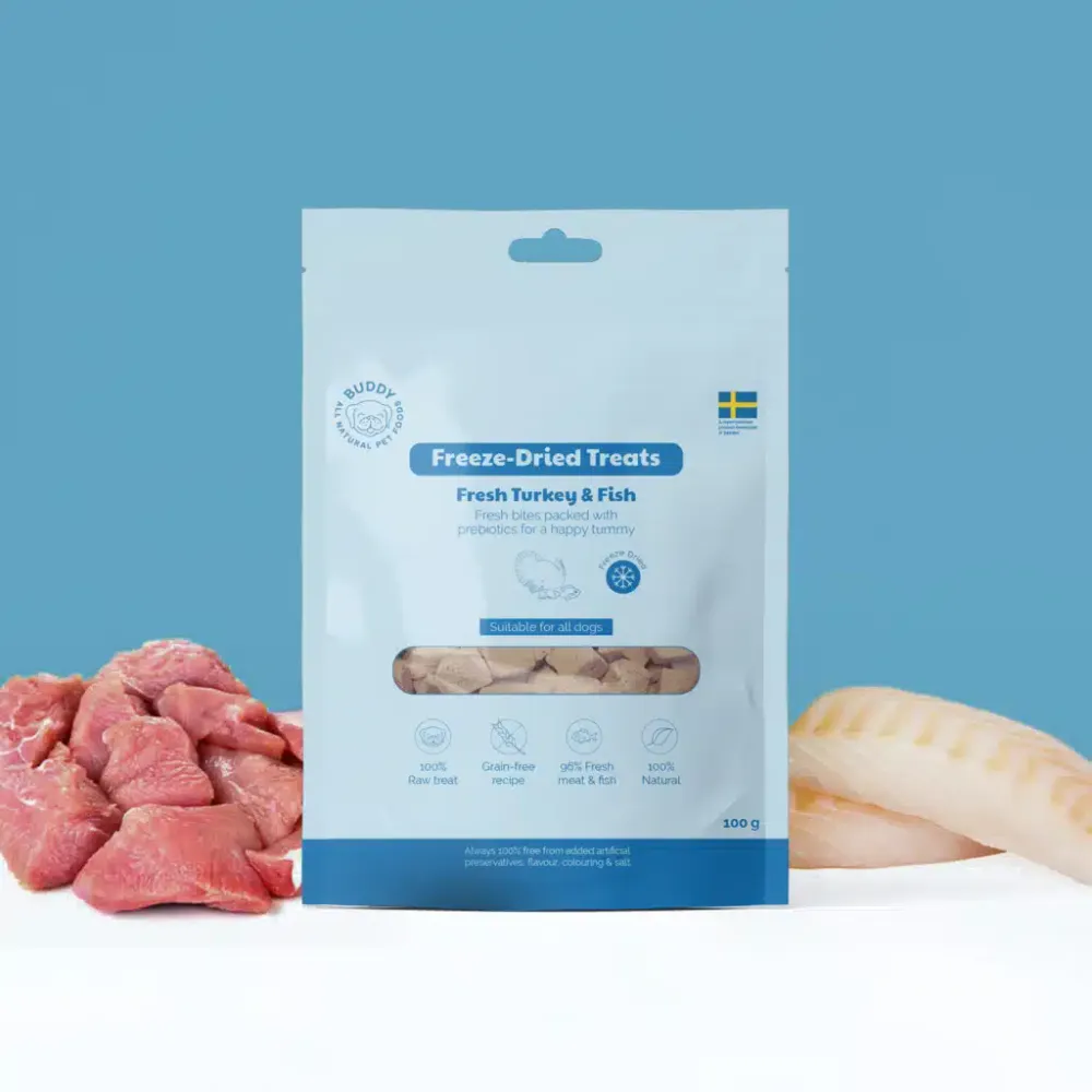 Buddy Frystorkade Kalkon-och Fiskbitar 100 g