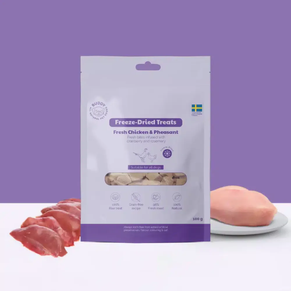 Buddy Frystorkade Kyckling-och Fasanbitar 100 g