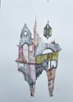 akvarell "The light" tavla orginal av Maria C Bernhardsson