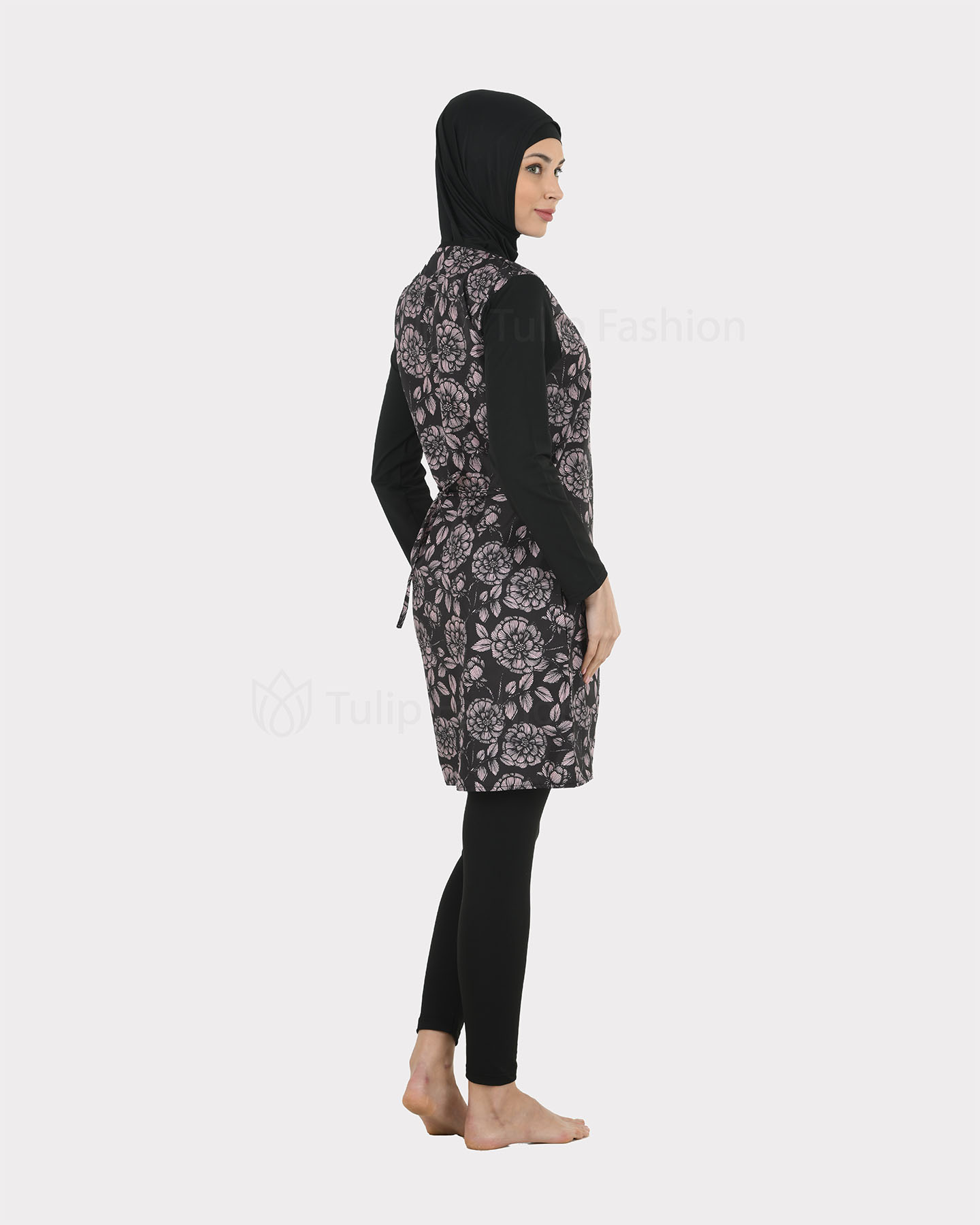 Muslim Swimsuit with hijab - Gray - 2