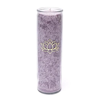 Ljus stearin Lotus,  Violett,  oparfymerat -- 21X6.5 Cm