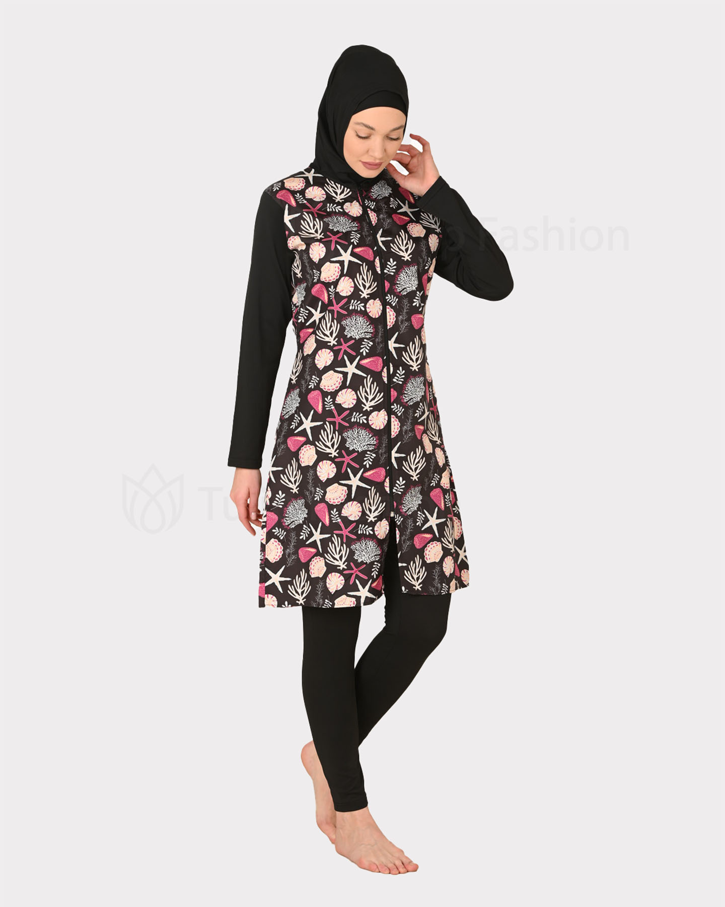 Muslim Swimsuit with hijab - Yellow - 4