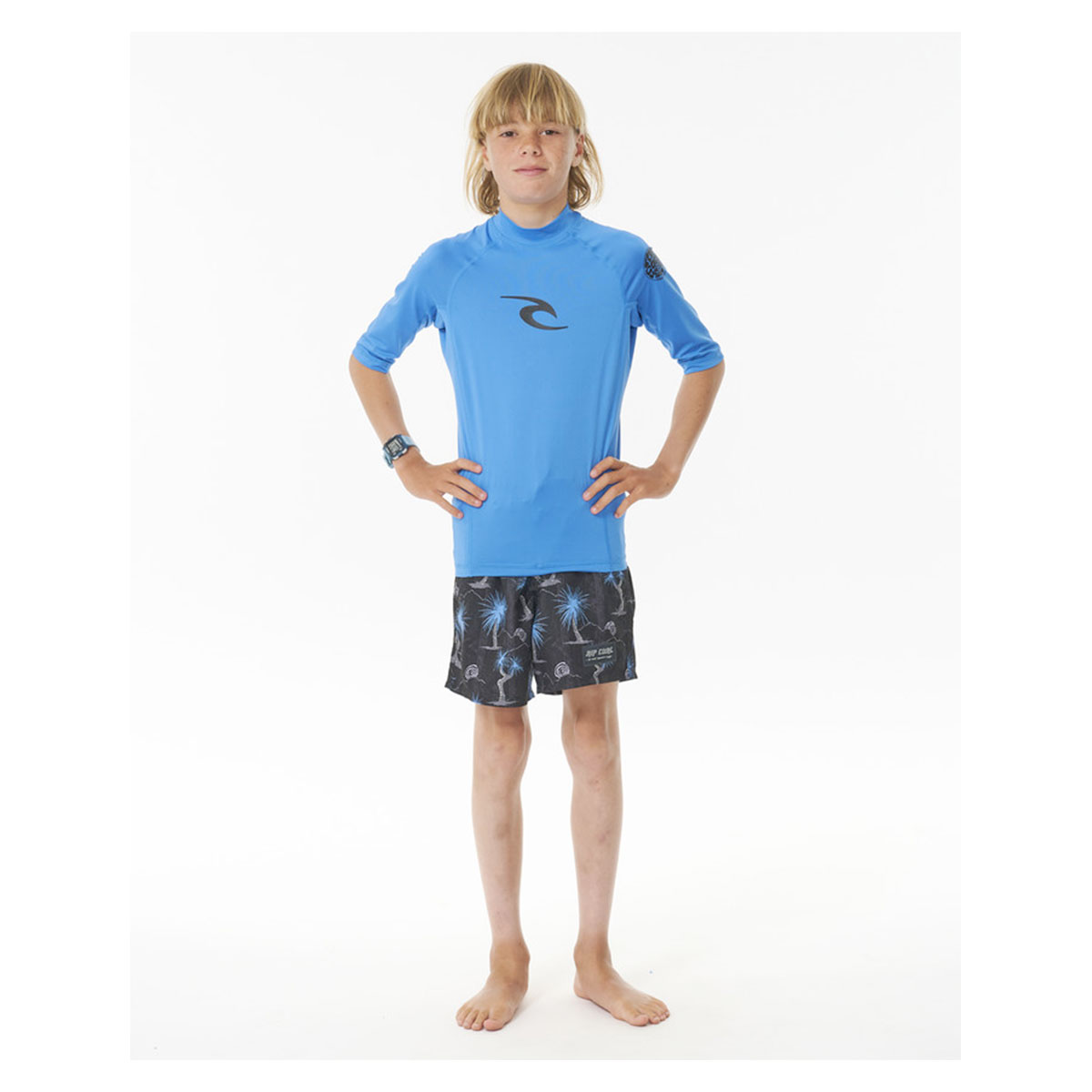 Rip Curl rashguard jr brand wave blue jr blå