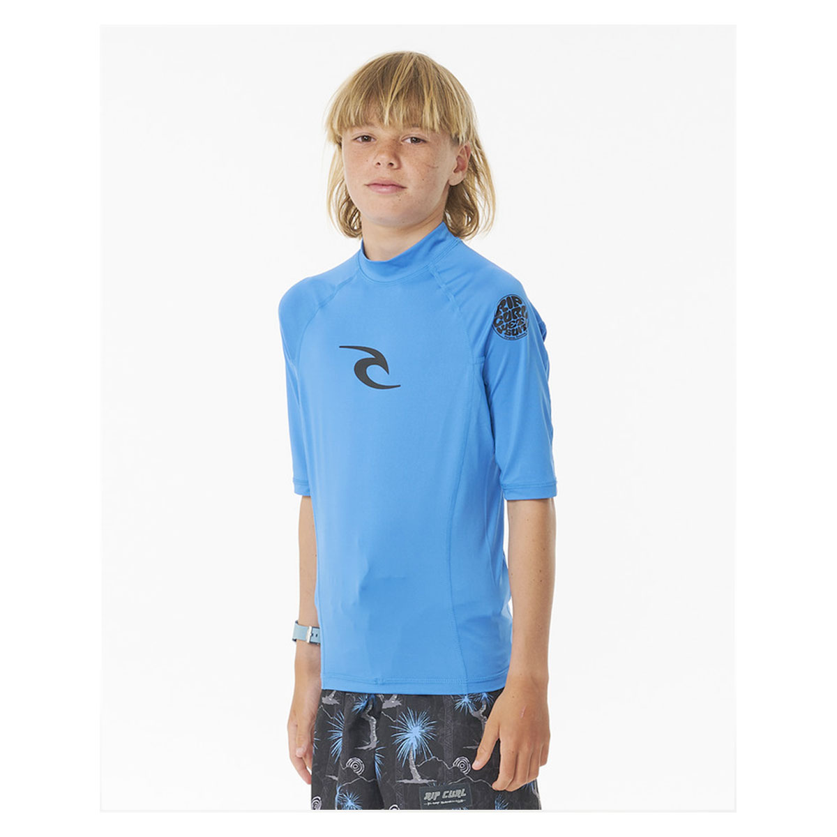 Rip Curl rashguard jr brand wave blue jr blå - 2