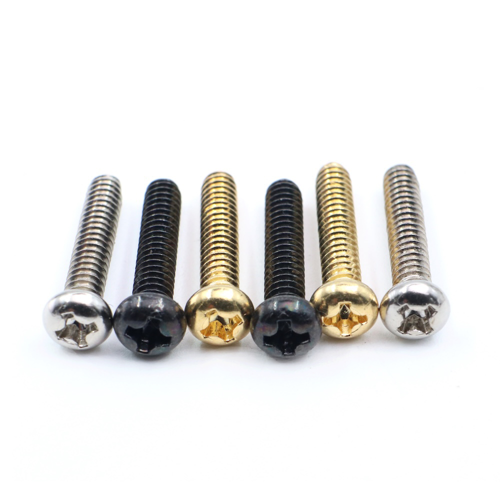 #6-32 Pickup Height Screw for Strat (Chrome, Black & Gold)