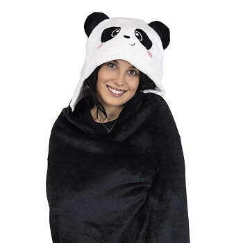 Cosy hugs, filt med luva, Panda