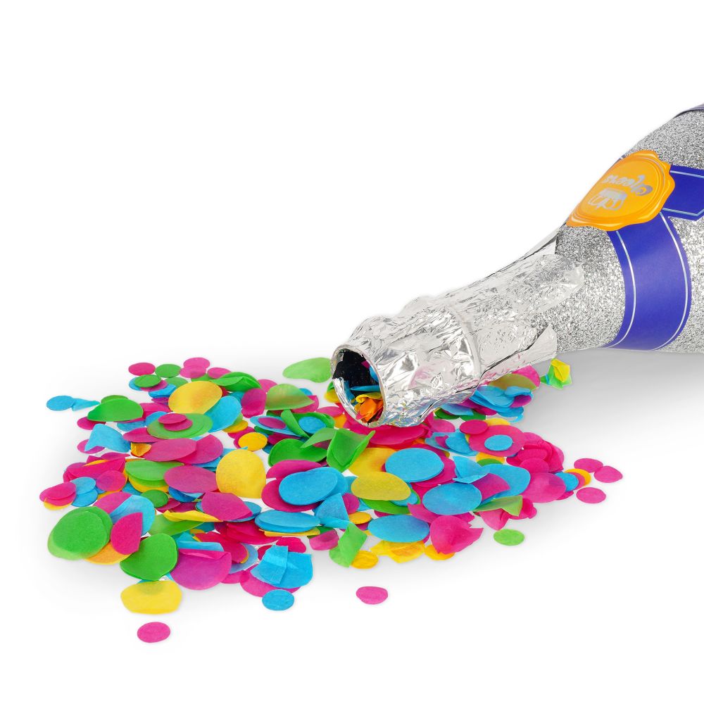 Maxi Bottle party popper (konfetti-kanon), glitter, Silver - 2