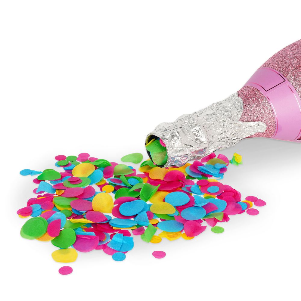 Maxi Bottle party popper (konfetti-kanon), glitter, Pink - 2