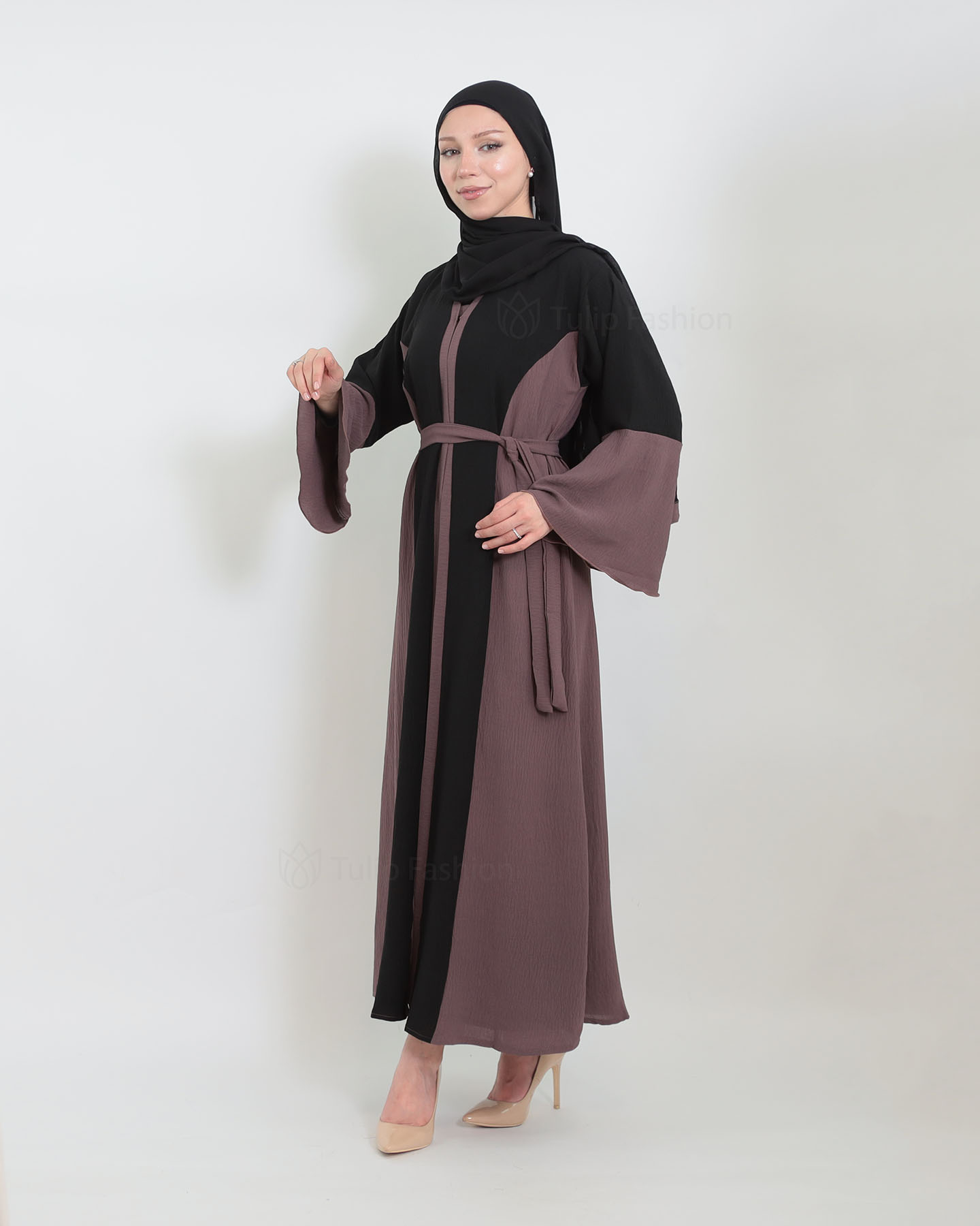 Abaya - Black/Mauve - 4
