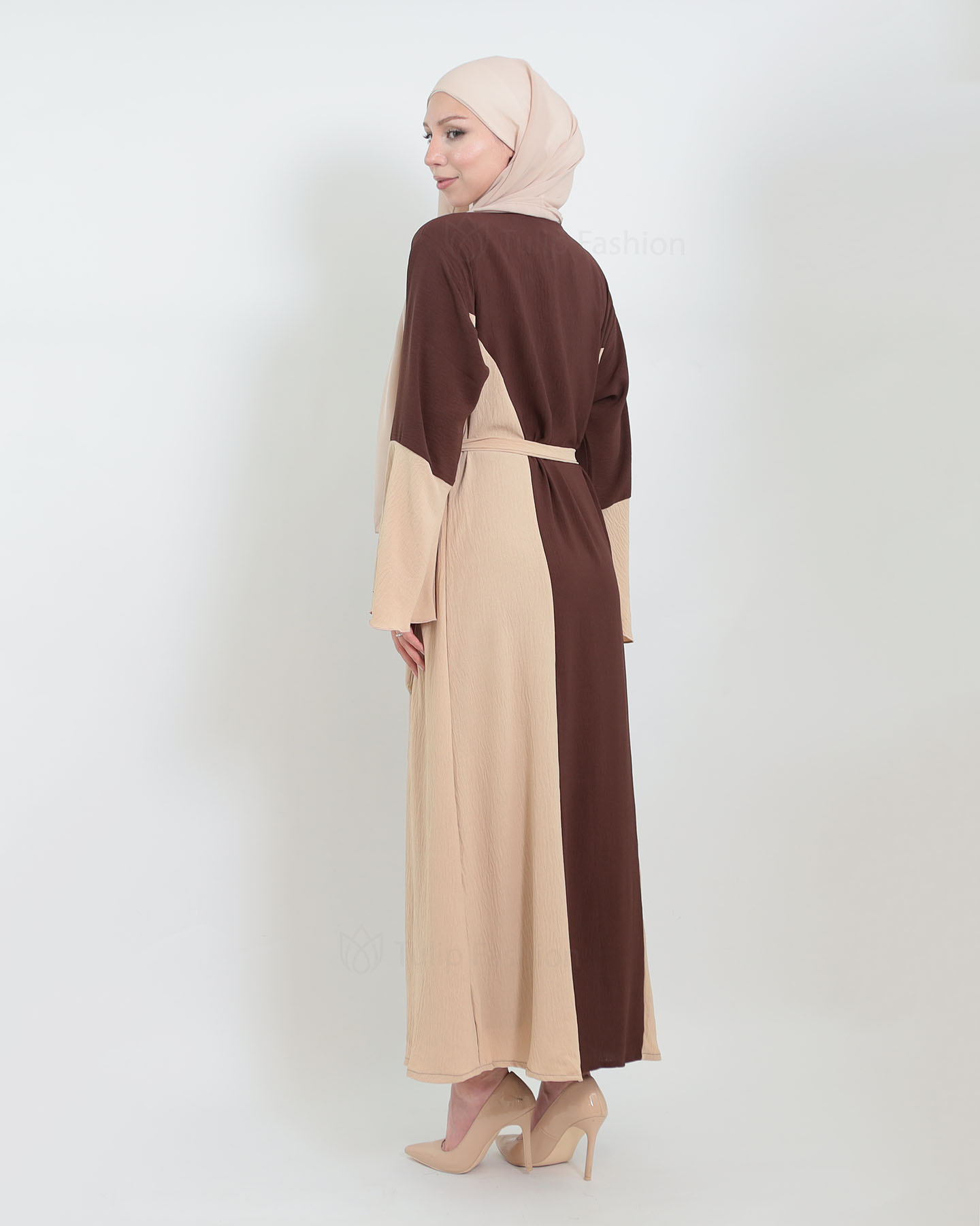 Abaya - Brown/Beige - 3
