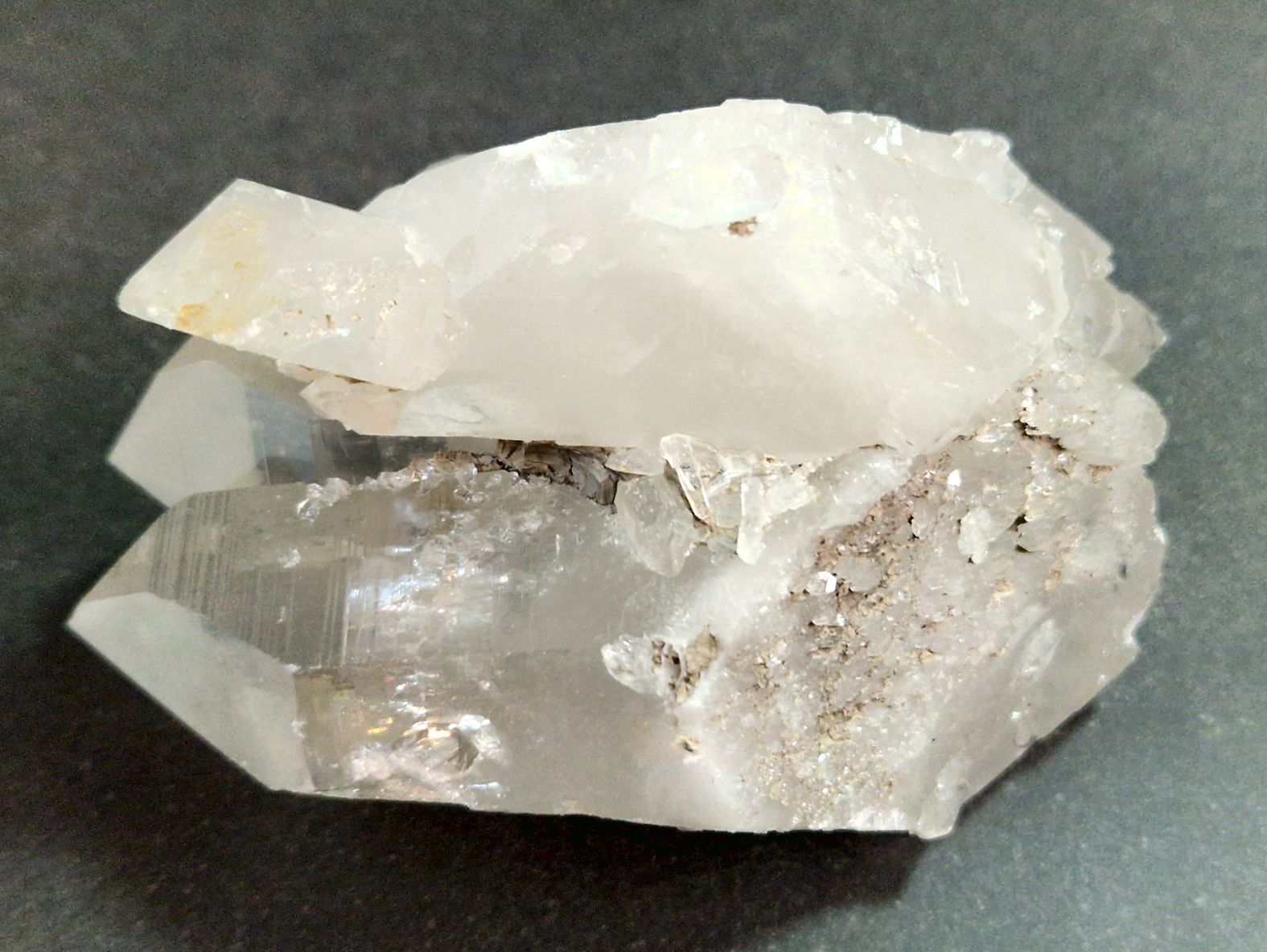 Multiterminerad Bergkristall Spets med Regnbåge och Lemurien Räfflor - 2