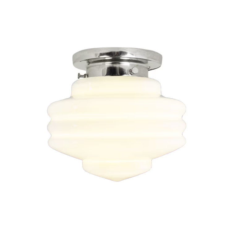 Valter Bathroom Ceiling Lamp - Nickel/Opal White - 20 cm - 2