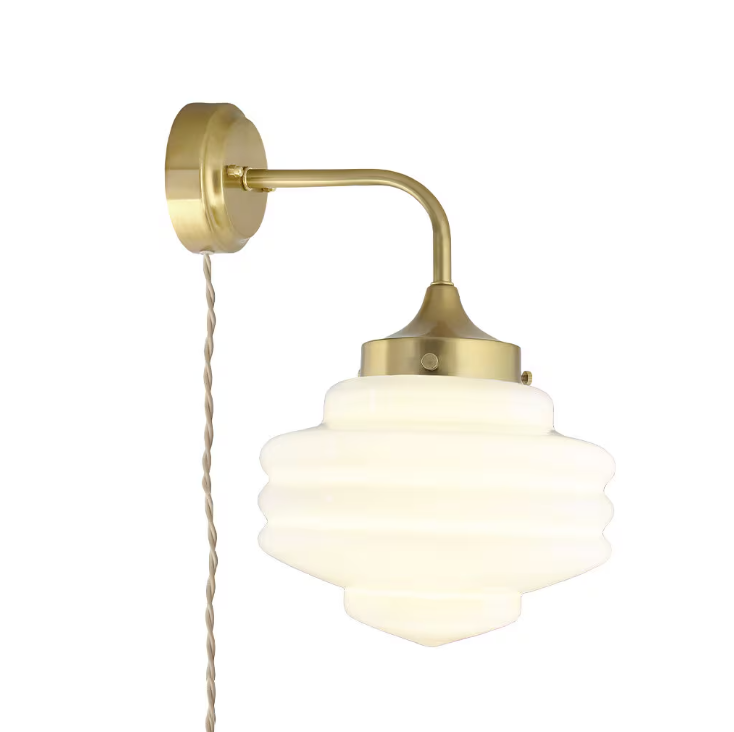 Valter wall lamp - Brass/Opal White - 20 cm - 3