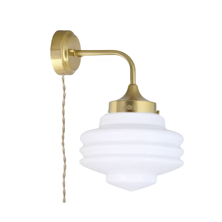 Valter wall lamp - Brass/Opal White - 20 cm - 2