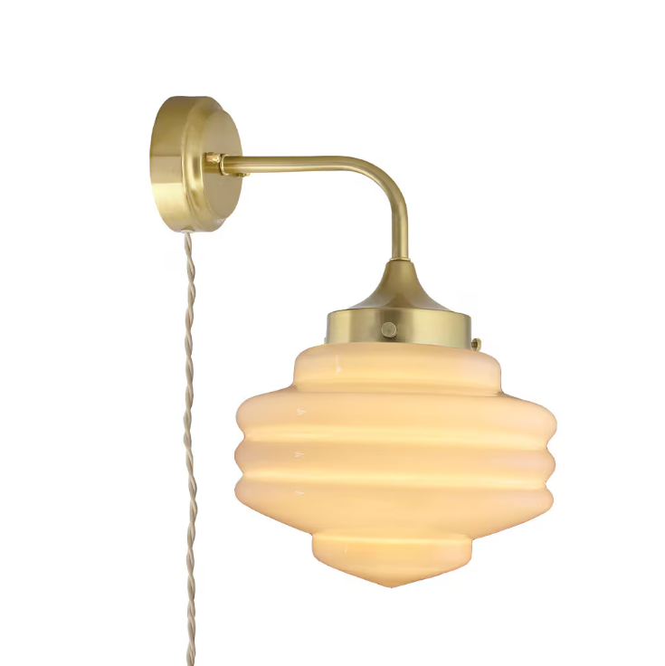 Valter wall lamp - Brass/Opal Beige - 20 cm - 2