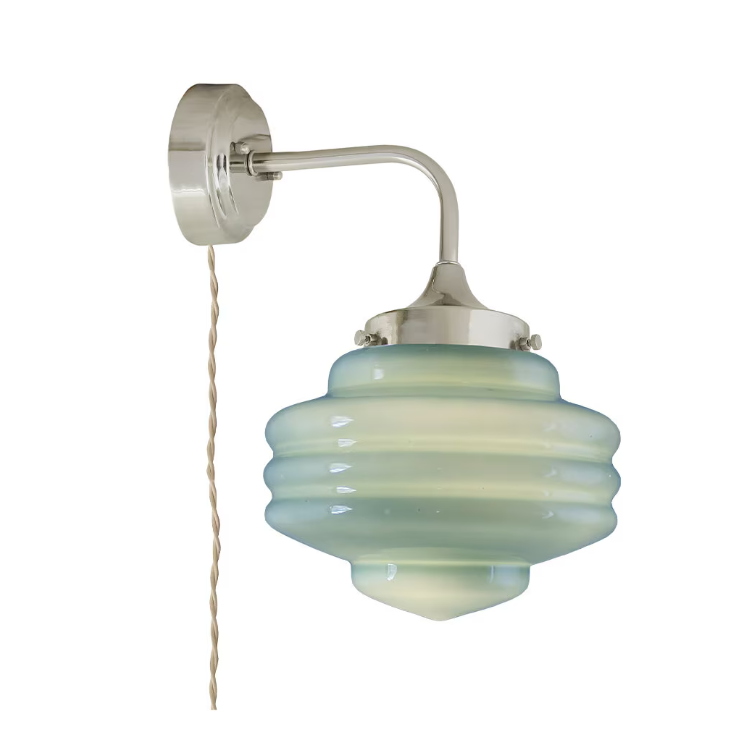Valter wall lamp - Nickel/Opal Green - 20 cm - 2