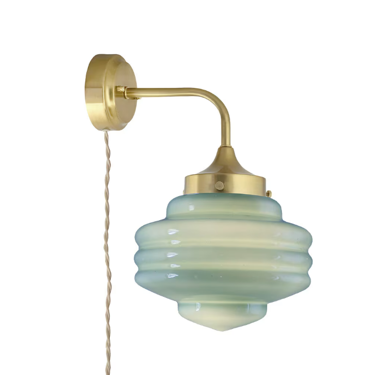 Vägglampa Valter - Mässing/Opal Grön - 20 cm - 2