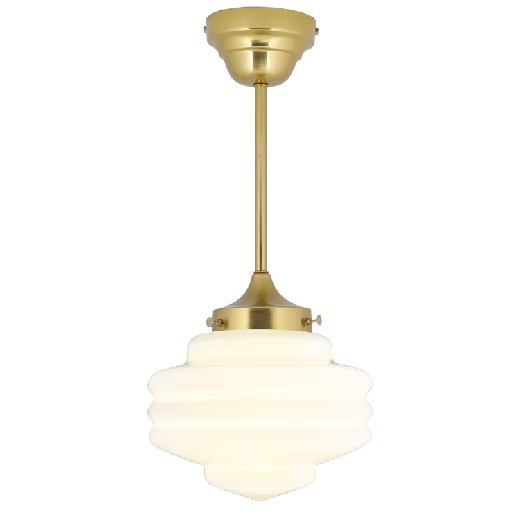 Taklampa med Stång Valter - Mässing/Opal Vit - 20 cm - 3