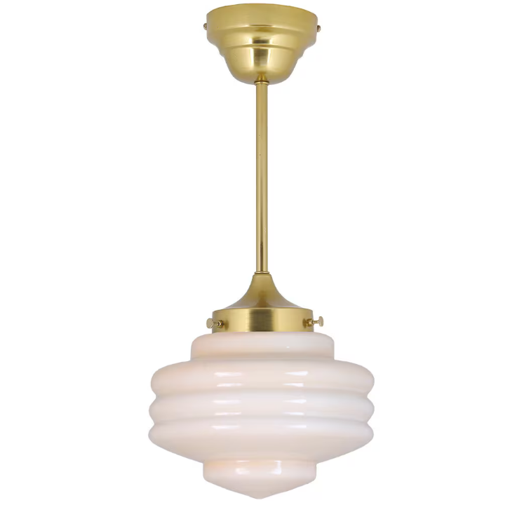 Ceiling lamp with rod Valter - Brass/Opal Beige - 20 cm