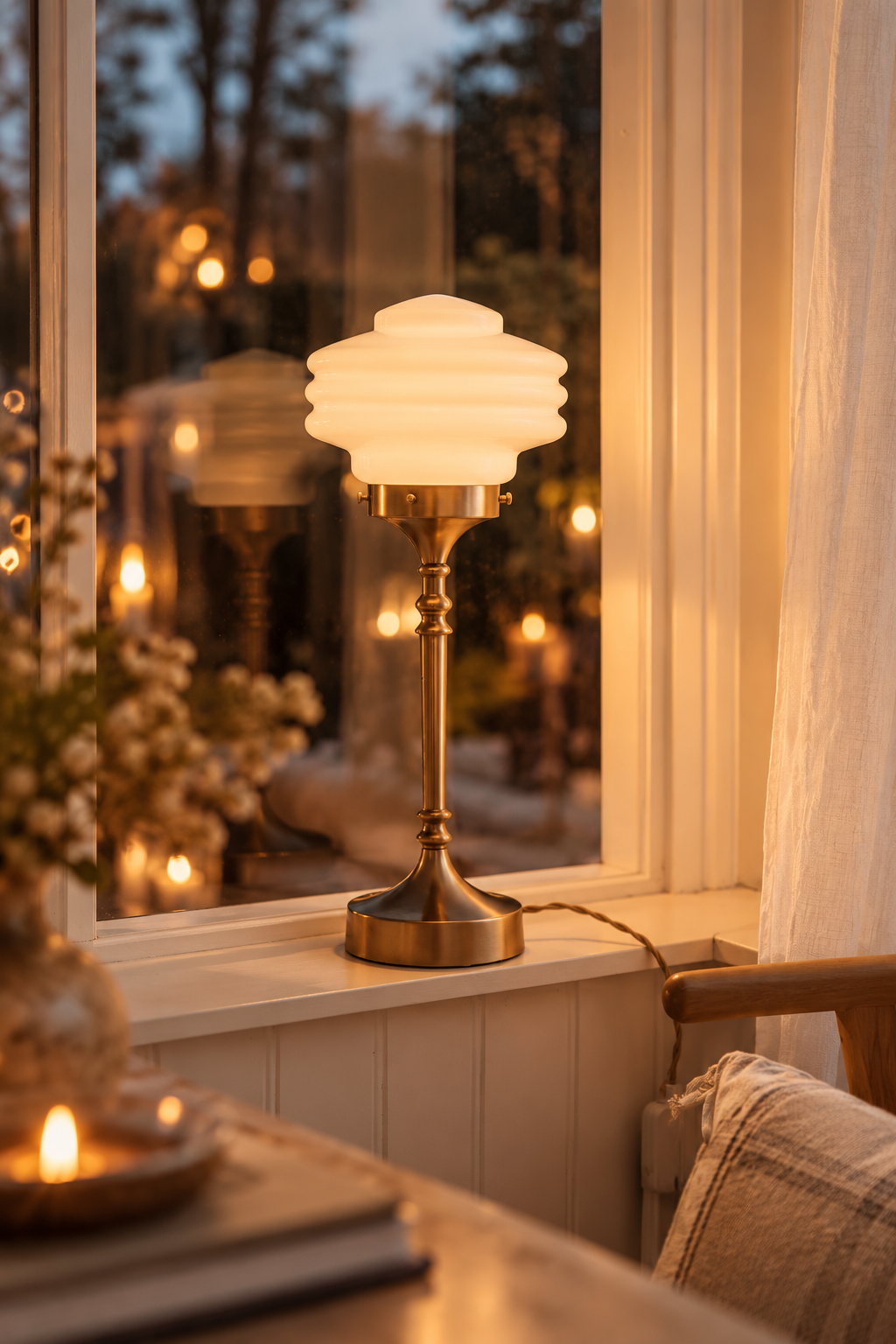 Bordslampa Valter - Mässing/Opal Vit - 20 cm - 5