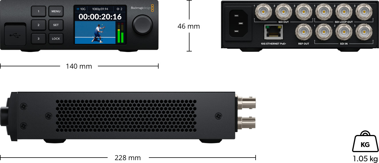 Blackmagic 2110 IP Converter 3x3G - 2