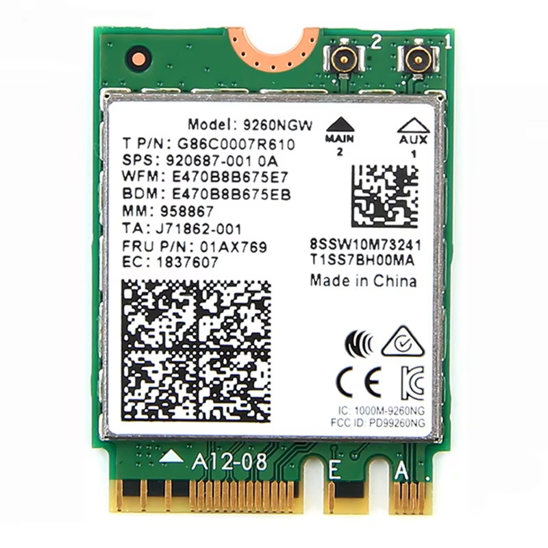 Intel 9260NGW IEEE 802.11ac Bluetooth 5.0 2x2 Bands 2.4Ghz 5GHz