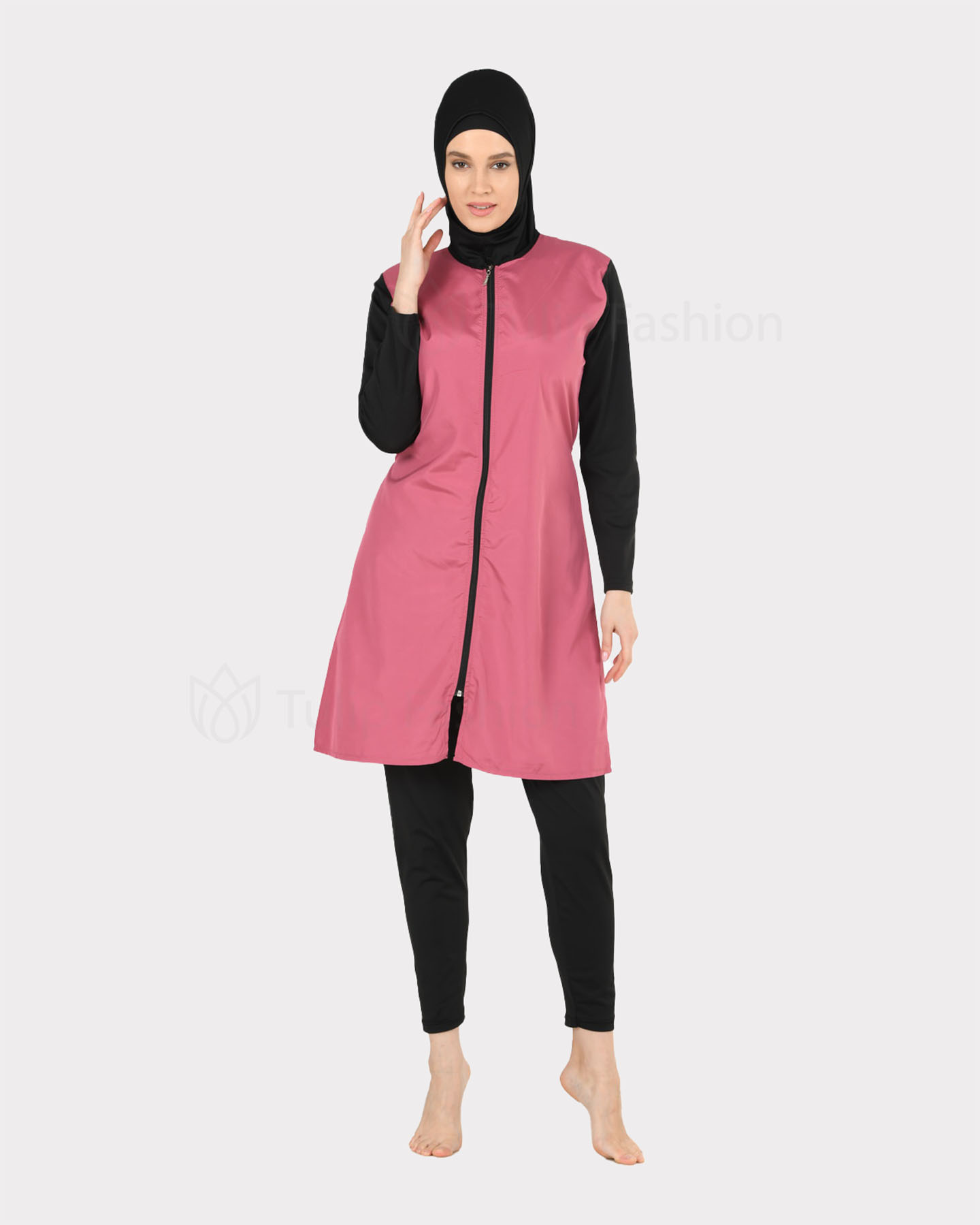 Muslim Swimsuit with hijab - Pink - 4