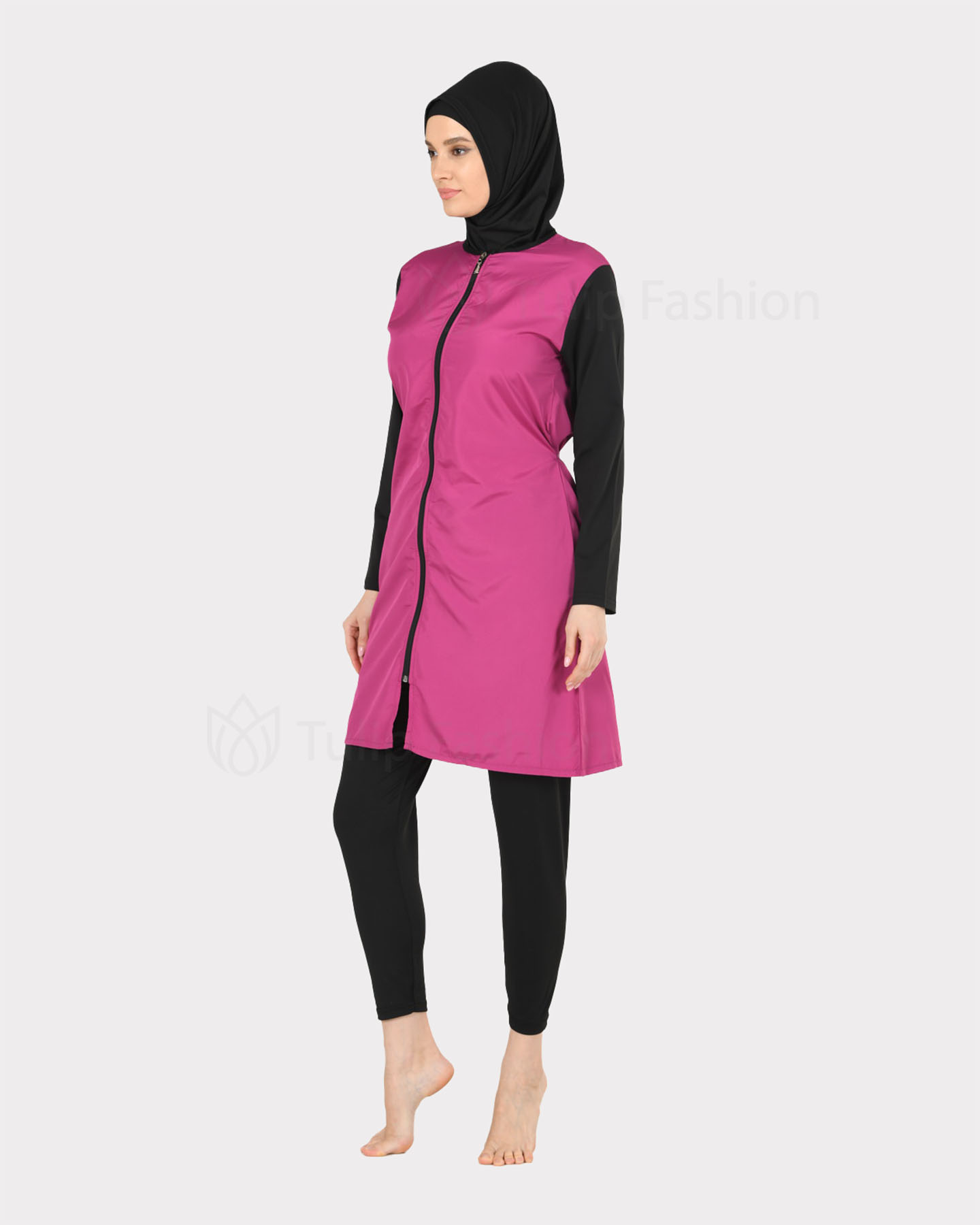 Muslimsk baddräkt med hijab - Fuchsia - 3