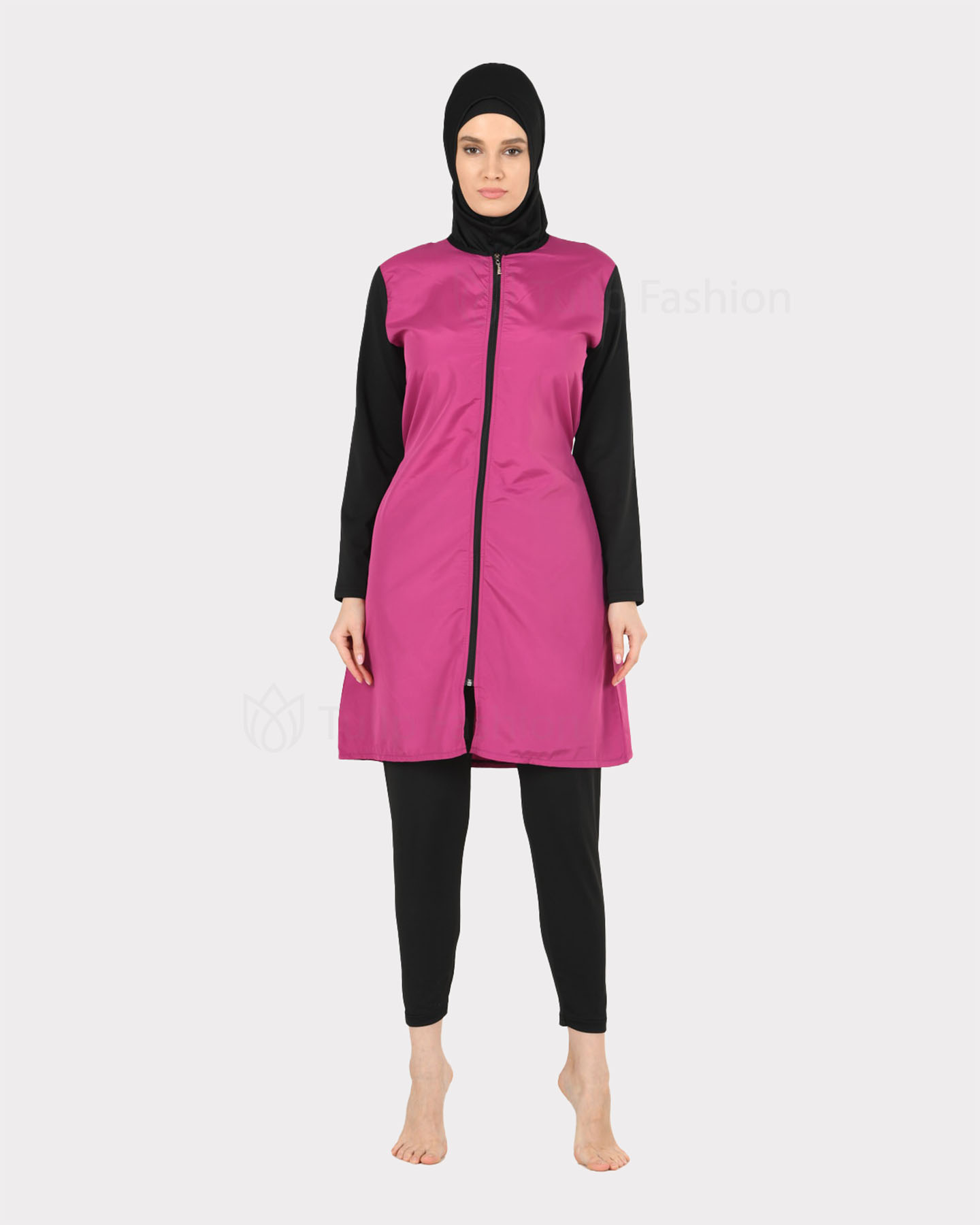 Muslimsk baddräkt med hijab - Fuchsia - 2