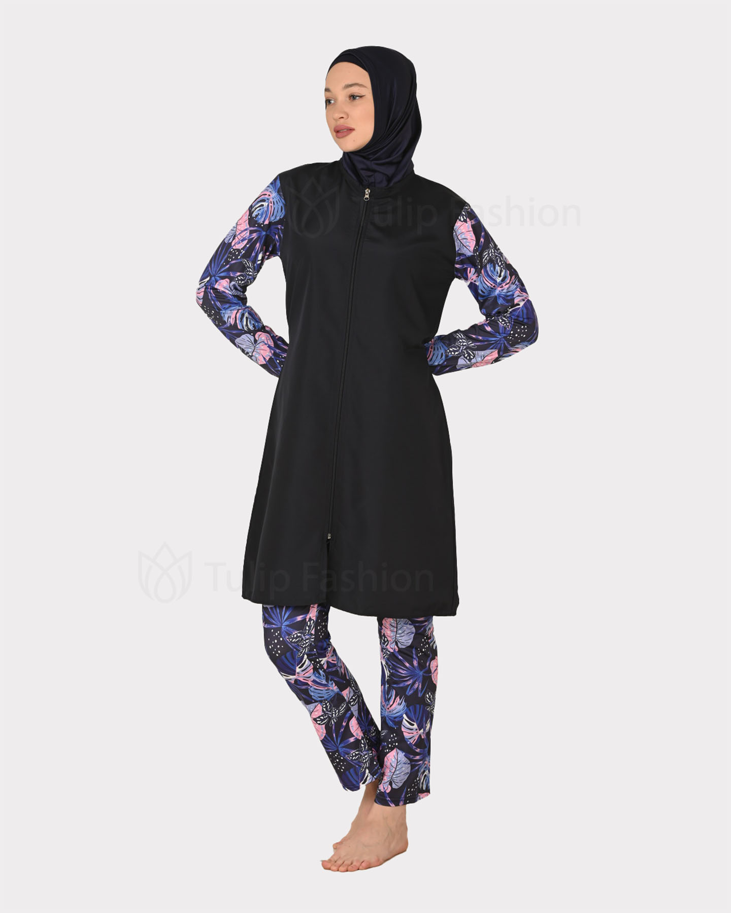 Muslim Swimsuit with hijab - Blue - 2