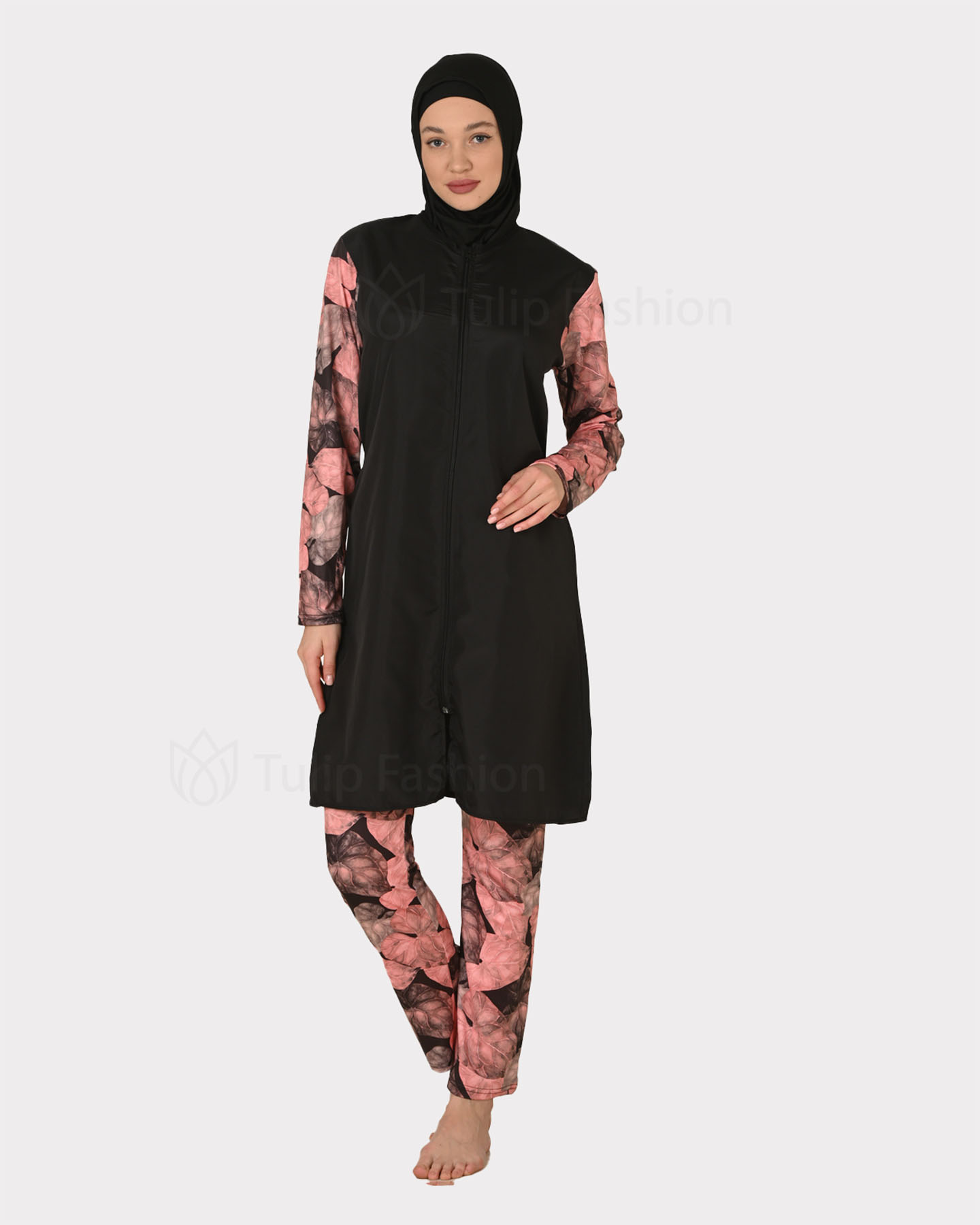 Muslim Swimsuit with hijab - Pink - 4