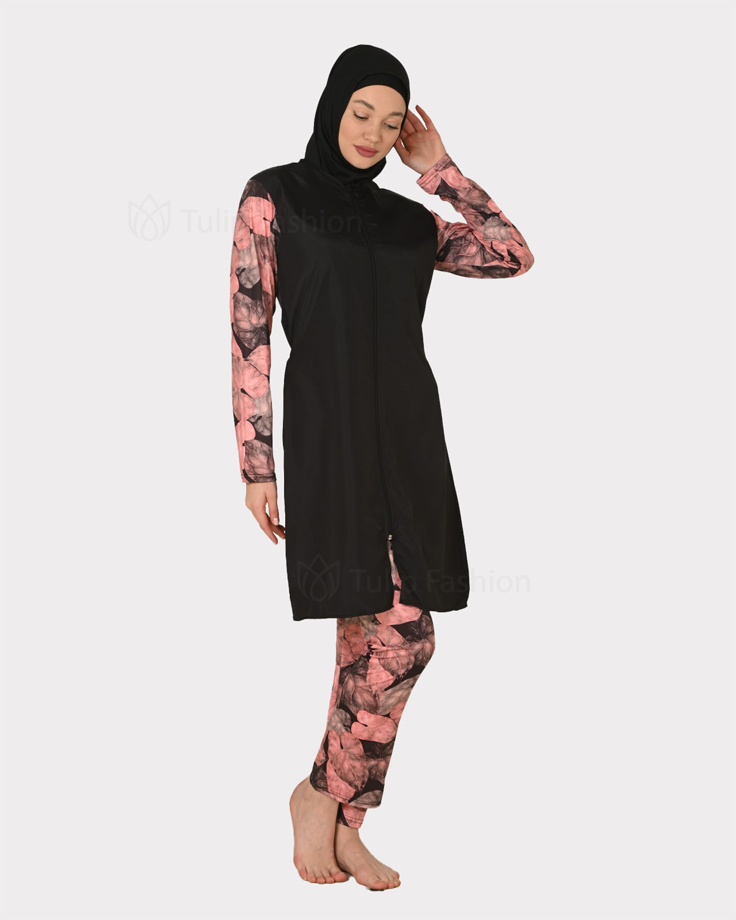 Muslim Swimsuit with hijab - Pink - 3