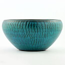 グナー・ニールンド  ターコイズ色のボウル  ラインのレリーフ装飾  (23cm) 1959年