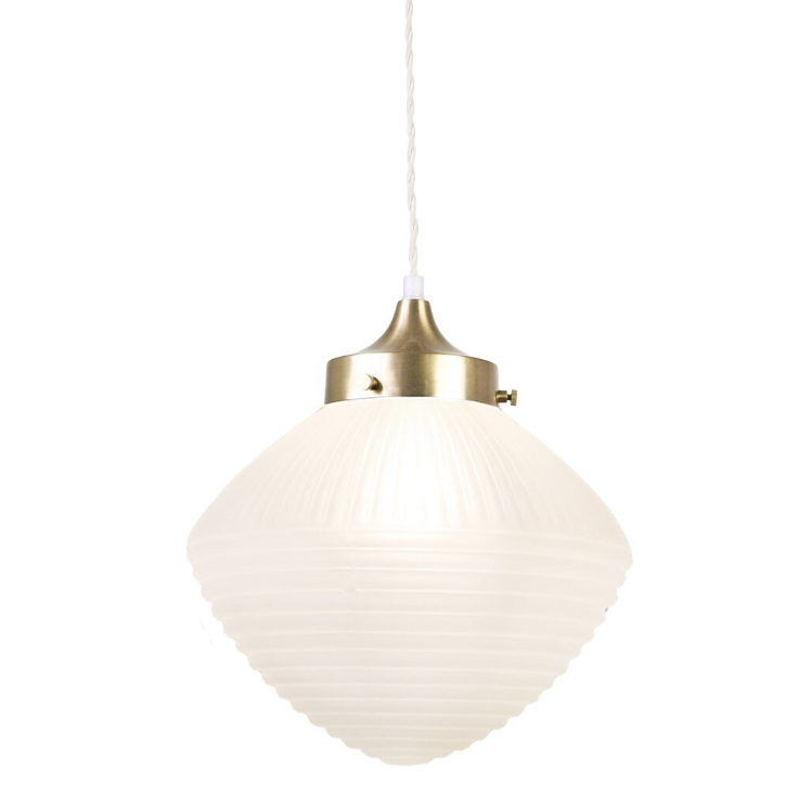 Taklampa Alfred med Tvinnad Sladd - Mässing/Frost - 24 cm - 3