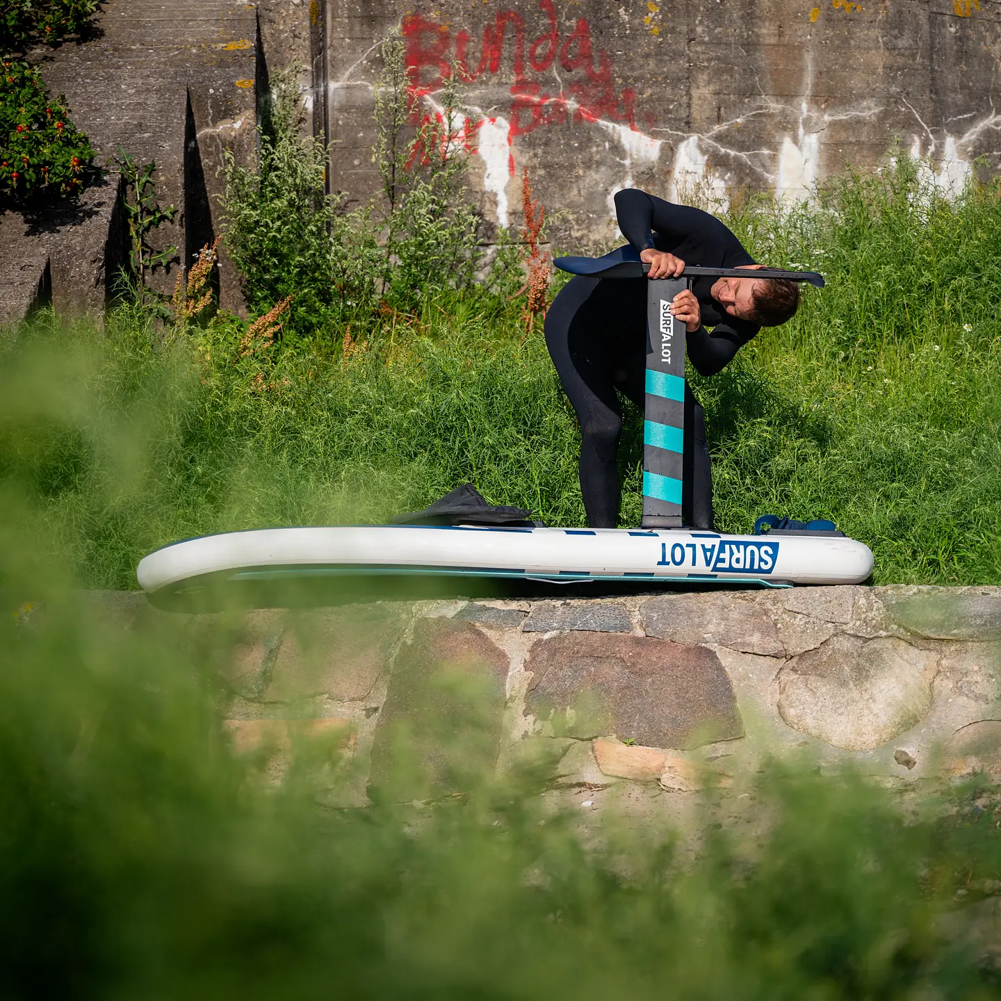 Surf a lot board with foil