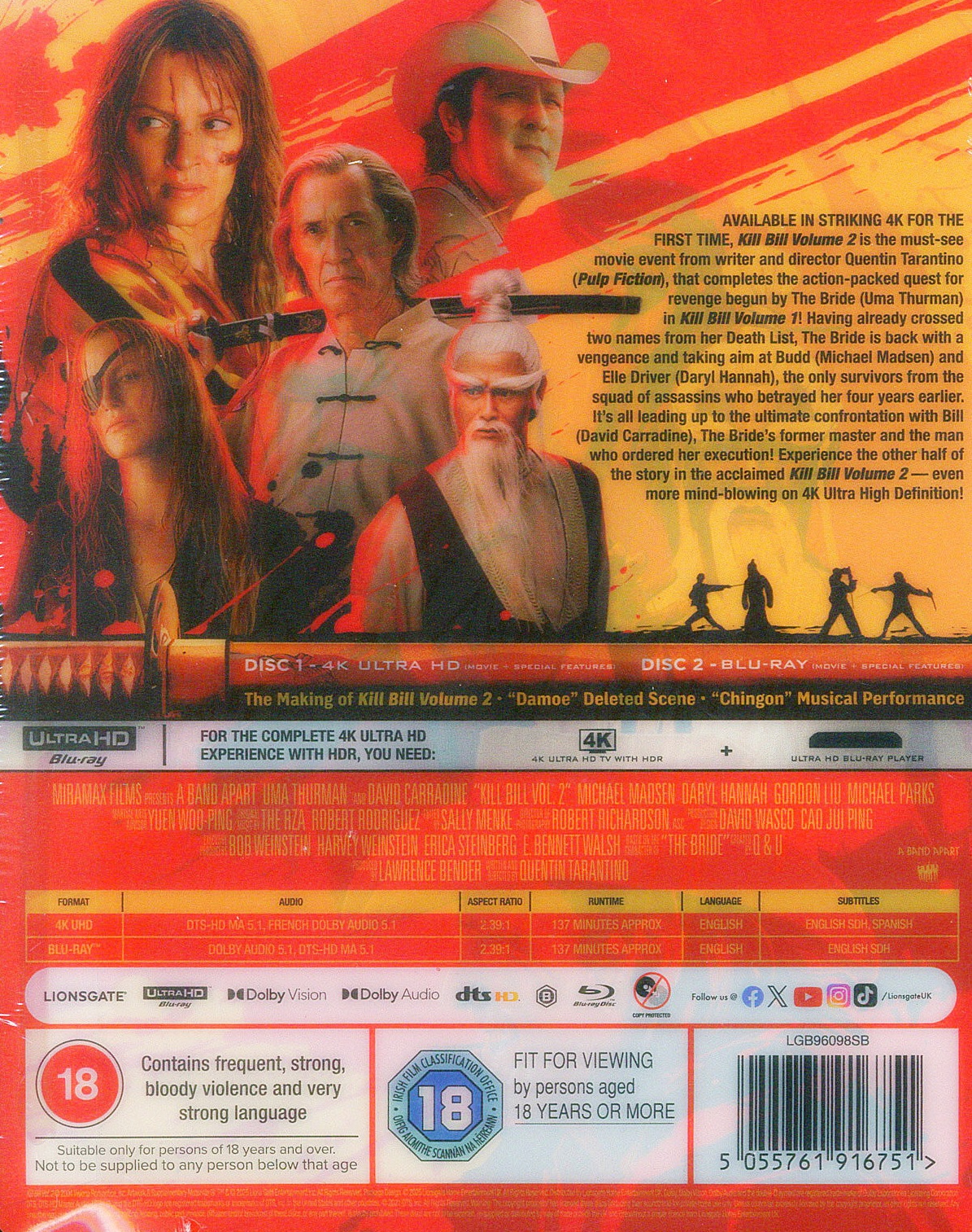 Kill Bill - Volym 2 (Limited Edition Steelbook) (ej svensk text) (4K Ultra HD + Blu-ray) - 2