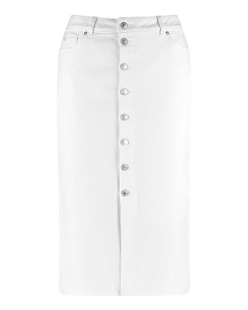 Jeanskjol knappar fram vit