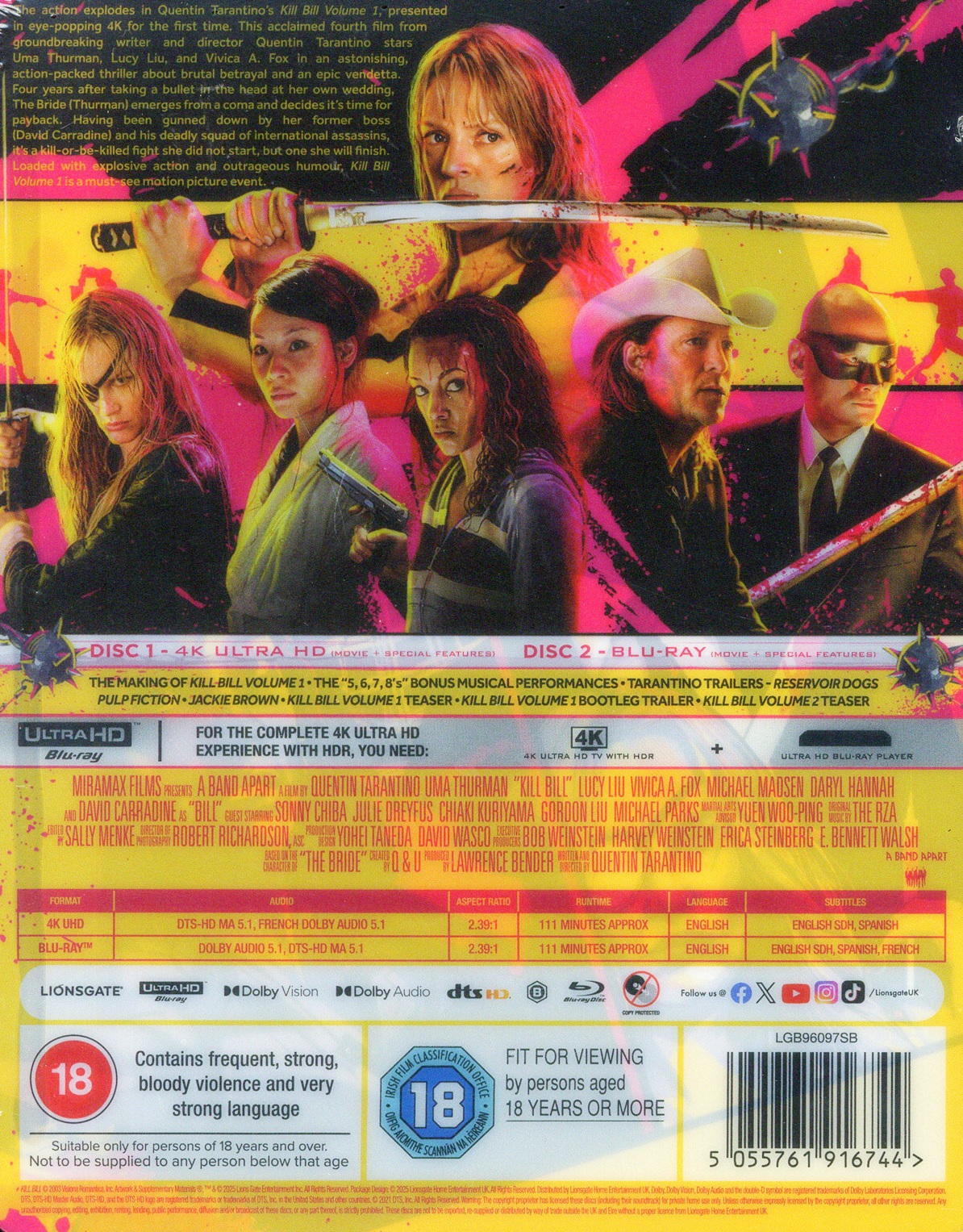 Kill Bill - Volym 1 (Limited Edition Steelbook) (ej svensk text) (4K Ultra HD + Blu-ray) - 2